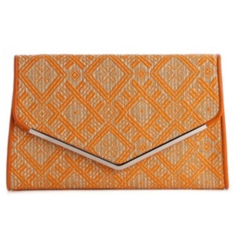 Kelly & Katie Fall Straw Flap Clutch